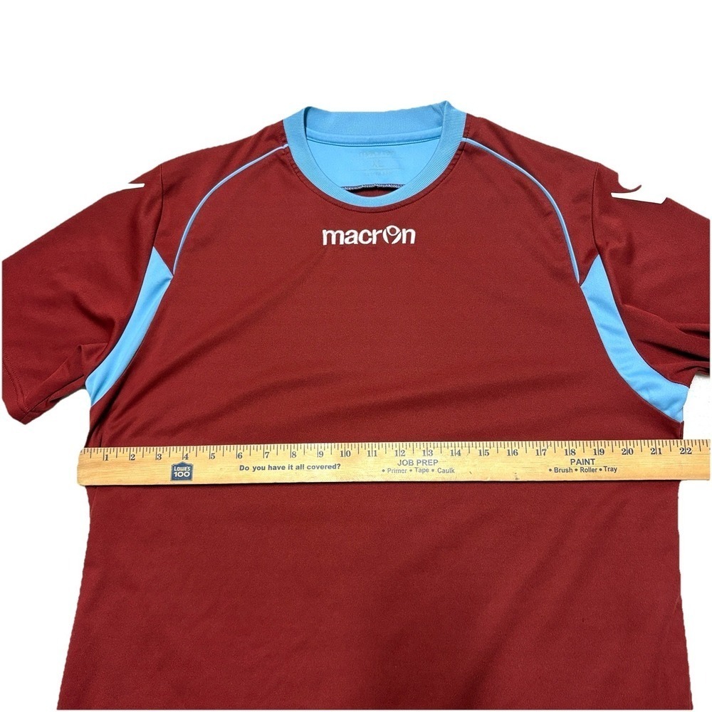 Macron Vesta Soccer Jersey Sz XL Maroon Cardinal Columbia Blue Training Top 2016 - Picture 4 of 10